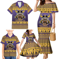 Viking-Inspired Football Christmas Family Matching Mermaid Dress and Hawaiian Shirt Valhalla-la Viking Warrior - Wonder Print Shop