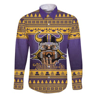 Viking-Inspired Football Christmas Family Matching Off The Shoulder Long Sleeve Dress and Hawaiian Shirt Valhalla-la Viking Warrior - Wonder Print Shop