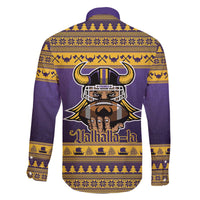 Viking-Inspired Football Christmas Family Matching Off The Shoulder Long Sleeve Dress and Hawaiian Shirt Valhalla-la Viking Warrior - Wonder Print Shop