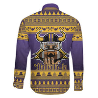 Viking-Inspired Football Christmas Family Matching Off Shoulder Maxi Dress and Hawaiian Shirt Valhalla-la Viking Warrior - Wonder Print Shop