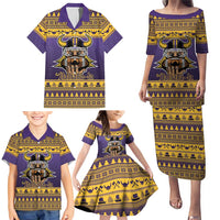 Viking-Inspired Football Christmas Family Matching Puletasi and Hawaiian Shirt Valhalla-la Viking Warrior - Wonder Print Shop
