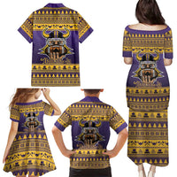 Viking-Inspired Football Christmas Family Matching Puletasi and Hawaiian Shirt Valhalla-la Viking Warrior - Wonder Print Shop
