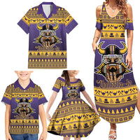 Viking-Inspired Football Christmas Family Matching Summer Maxi Dress and Hawaiian Shirt Valhalla-la Viking Warrior - Wonder Print Shop