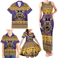 Viking-Inspired Football Christmas Family Matching Tank Maxi Dress and Hawaiian Shirt Valhalla-la Viking Warrior - Wonder Print Shop