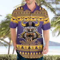 Viking-Inspired Football Christmas Hawaiian Shirt Valhalla-la Viking Warrior - Wonder Print Shop