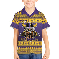 Viking-Inspired Football Christmas Hawaiian Shirt Valhalla-la Viking Warrior - Wonder Print Shop