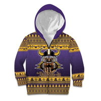 Viking-Inspired Football Christmas Kid Hoodie Valhalla-la Viking Warrior - Wonder Print Shop
