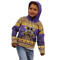 Viking-Inspired Football Christmas Kid Hoodie Valhalla-la Viking Warrior - Wonder Print Shop
