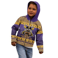 Viking-Inspired Football Christmas Kid Hoodie Valhalla-la Viking Warrior - Wonder Print Shop