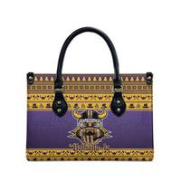 Viking-Inspired Football Christmas Leather Bag Valhalla-la Viking Warrior - Wonder Print Shop