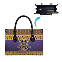 Viking-Inspired Football Christmas Leather Bag Valhalla-la Viking Warrior - Wonder Print Shop