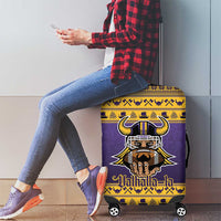 Viking-Inspired Football Christmas Luggage Cover Valhalla-la Viking Warrior - Wonder Print Shop