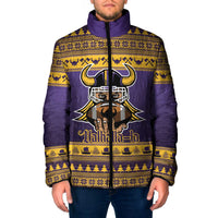 Viking-Inspired Football Christmas Padded Jacket Valhalla-la Viking Warrior - Wonder Print Shop