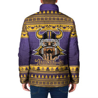 Viking-Inspired Football Christmas Padded Jacket Valhalla-la Viking Warrior - Wonder Print Shop