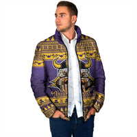 Viking-Inspired Football Christmas Padded Jacket Valhalla-la Viking Warrior - Wonder Print Shop