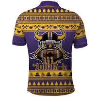 Viking-Inspired Football Christmas Polo Shirt Valhalla-la Viking Warrior - Wonder Print Shop