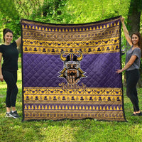 Viking-Inspired Football Christmas Quilt Valhalla-la Viking Warrior - Wonder Print Shop