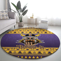 Viking-Inspired Football Christmas Round Carpet Valhalla-la Viking Warrior - Wonder Print Shop