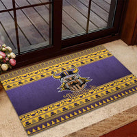 Viking-Inspired Football Christmas Rubber Doormat Valhalla-la Viking Warrior - Wonder Print Shop