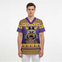 Viking-Inspired Football Christmas Scrub Top Valhalla-la Viking Warrior - Wonder Print Shop