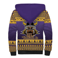 Viking-Inspired Football Christmas Sherpa Hoodie Valhalla-la Viking Warrior - Wonder Print Shop