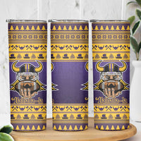 Viking-Inspired Football Christmas Skinny Tumbler Valhalla-la Viking Warrior - Wonder Print Shop
