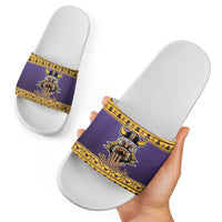 Viking-Inspired Football Christmas Slide Sandals Valhalla-la Viking Warrior - Wonder Print Shop