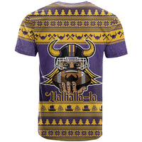 Viking-Inspired Football Christmas T Shirt Valhalla-la Viking Warrior - Wonder Print Shop
