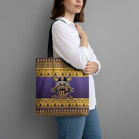 Viking-Inspired Football Christmas Tote Bag Valhalla-la Viking Warrior - Wonder Print Shop