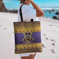 Viking-Inspired Football Christmas Tote Bag Valhalla-la Viking Warrior - Wonder Print Shop
