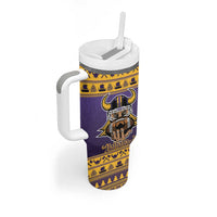 Viking-Inspired Football Christmas Tumbler With Handle Valhalla-la Viking Warrior - Wonder Print Shop