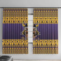 Viking-Inspired Football Christmas Window Curtain Valhalla-la Viking Warrior - Wonder Print Shop