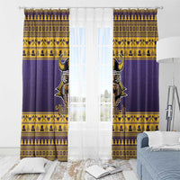 Viking-Inspired Football Christmas Window Curtain Valhalla-la Viking Warrior - Wonder Print Shop