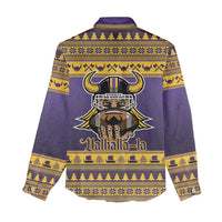 Viking-Inspired Football Christmas Women Casual Shirt Valhalla-la Viking Warrior - Wonder Print Shop