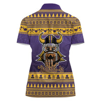 Viking-Inspired Football Christmas Women Polo Shirt Valhalla-la Viking Warrior - Wonder Print Shop