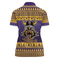 Viking-Inspired Football Christmas Women Polo Shirt Valhalla-la Viking Warrior - Wonder Print Shop