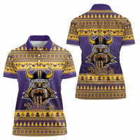 Viking-Inspired Football Christmas Women Polo Shirt Valhalla-la Viking Warrior - Wonder Print Shop