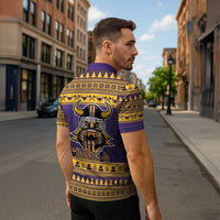 Viking-Inspired Football Christmas Zipper Polo Shirt Valhalla-la Viking Warrior - Wonder Print Shop