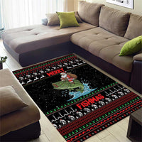 Merry Fishmas Santa Riding Bass Area Rug Funny Christmas - Wonder Print Shop