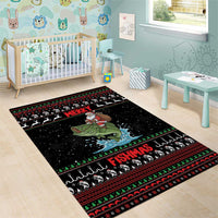 Merry Fishmas Santa Riding Bass Area Rug Funny Christmas - Wonder Print Shop