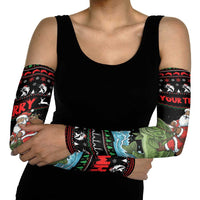 Merry Fishmas Santa Riding Bass Personalized Arm Sleeves Funny Christmas - Wonder Print Shop