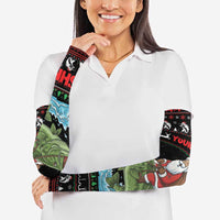Merry Fishmas Santa Riding Bass Personalized Arm Sleeves Funny Christmas - Wonder Print Shop
