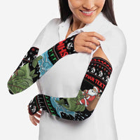 Merry Fishmas Santa Riding Bass Personalized Arm Sleeves Funny Christmas - Wonder Print Shop