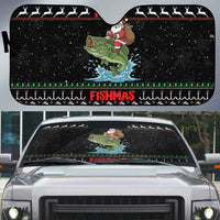 Merry Fishmas Santa Riding Bass Auto Sun Shade Funny Christmas - Wonder Print Shop