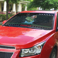 Merry Fishmas Santa Riding Bass Auto Sun Shade Funny Christmas - Wonder Print Shop