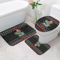 Merry Fishmas Santa Riding Bass Bathroom Set Funny Christmas - Wonder Print Shop