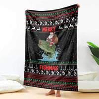 Merry Fishmas Santa Riding Bass Blanket Funny Christmas - Wonder Print Shop