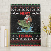 Merry Fishmas Santa Riding Bass Canvas Wall Art Funny Christmas - Wonder Print Shop