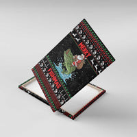Merry Fishmas Santa Riding Bass Canvas Wall Art Funny Christmas - Wonder Print Shop