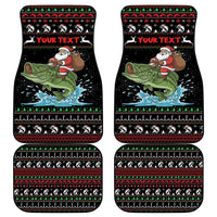 Merry Fishmas Santa Riding Bass Personalized Car Mats Funny Christmas - Wonder Print Shop